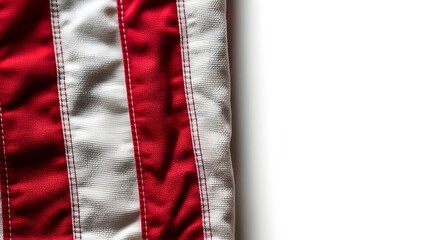 Close-up view of the iconic red and white stripes of the american flag