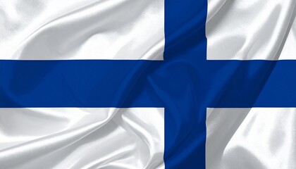 Naklejka premium Finland National Flag with Nordic Cross