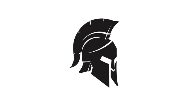 Spartan Helmet Silhouette Vector Graphic.
