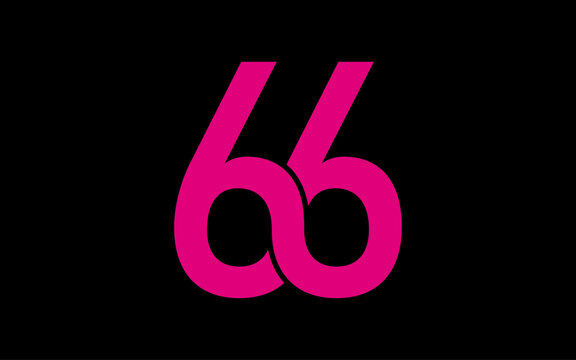 Unique 66 Number Logo Design Service