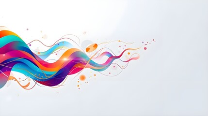 Colorful flowing abstract wave on white background