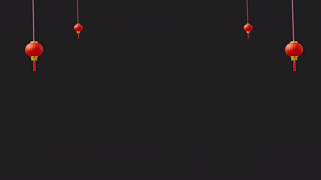 chinese new year red lantern animation alpha channel transparent green screen