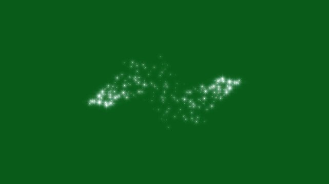 2D Christmas sparkle animation. flat vector doodle style gives a cosmic or milky way night sky glow. twinkling stars animation showing cartoon white sparkles blinking softly on green screen, 4K video