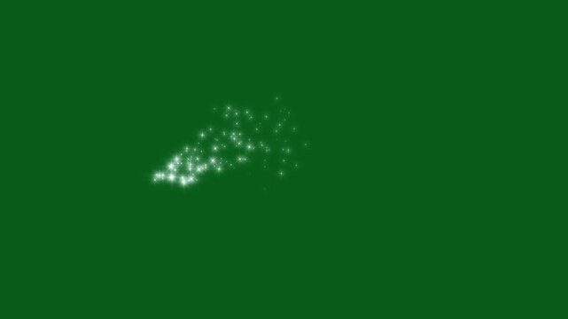 2D Christmas sparkle animation. flat vector doodle style gives a cosmic or milky way night sky glow. twinkling stars animation showing cartoon white sparkles blinking softly on green screen, 4K video