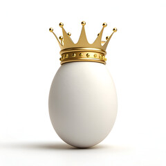 Golden Royal Crown on White Background