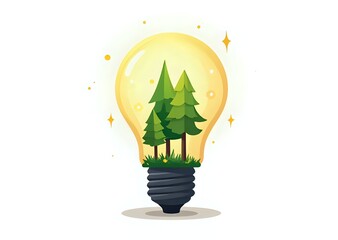 Lightbulb with Growing Trees
