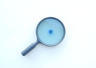 Magnifying Glass Focusing on a Small Blue Dot