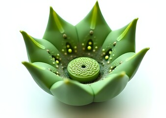 Stylized Green Flower Sculpture