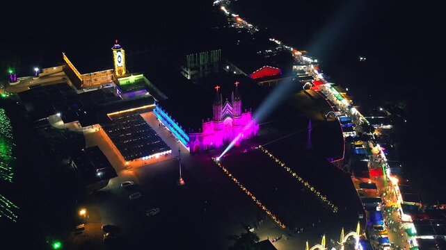 Attur Church, Karkala, St. Lawrence Shrine Basilica, night view