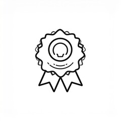 Hand Drawn Achievement Badge Icon Isolated on White Background Vector Illustration