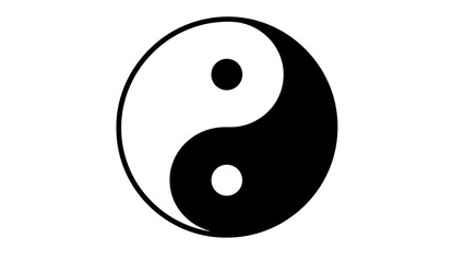 Yin yang symbol: classic black and white taoist design representing harmony and balance