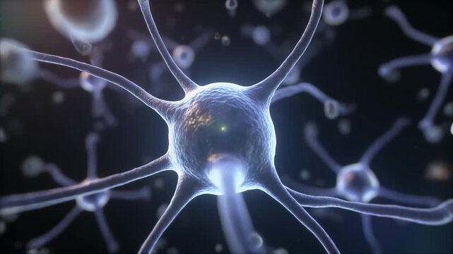 Glowing Neural Network 3 D Animation with Sparkling Particles and Bioluminescent Connections