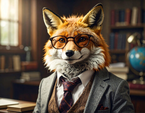 Fuchs als Professor