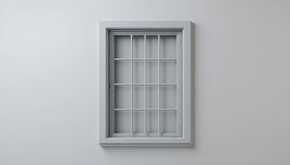 Fototapeta premium Soft grey steel window cage, smooth finish, studio lighting