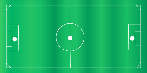 Football fields top view. Soccer grass fields with chalk lines. Green grass field background. Vector Football - Soccer Field. Scheme and marking of the football field, soccer field.