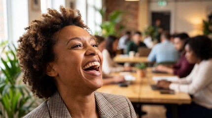 Business meeting laughter office workspace people collaborative environment candid viewpoint positive vibes