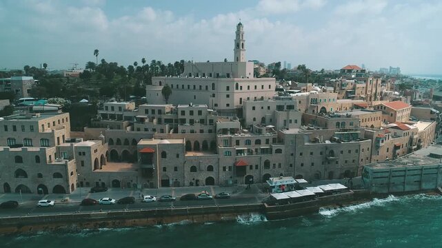 Aerial St Peters Church Jaffa Tel Aviv Israel

Drone footage shows St Peters Church Jaffa Tel Aviv coastline Israel on 20 January 2026
