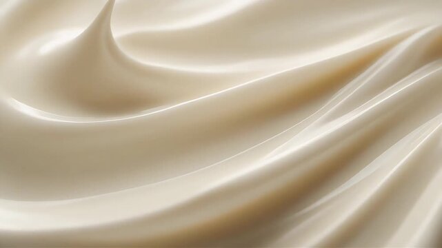 Extreme macro creamy texture with soft flowing folds and subtle micro wave motion, luxury liquid surface ideal for skincare, beauty, dairy, and premium abstract design.