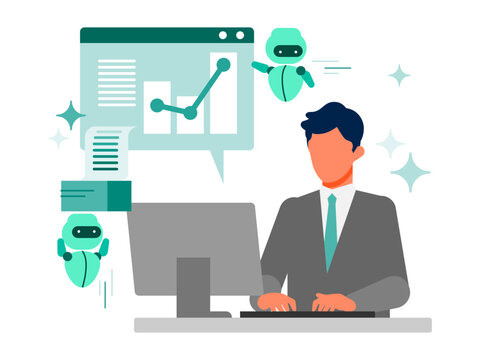 AI document processing illustration showing OCR text recognition, converting paper documents into digital data for paperless workflow and efficient information management