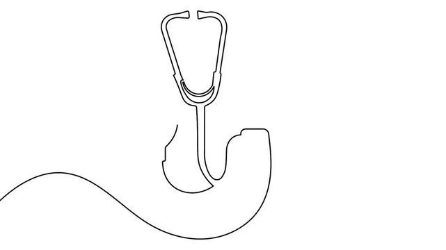 Animated blood pressure monitor one line drawing minimalist medical loop