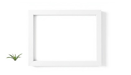 Fototapeta premium Clean white wooden picture frame isolated on white background, element, rectangle