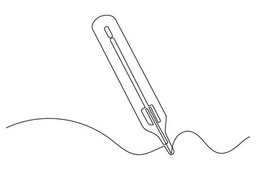 Modern thermometer icon simple outline single line art illustration isolated