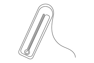 Thermometer icon continuous one line art drawing minimalist style isolate outline