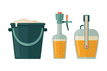 Beer brewing equipment and fermentation vessels for homebrewing beer