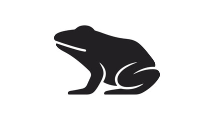 Fototapeta premium A minimalist flat vector illustration of a mudpuppy silhouette in a landscape environment viewed from the side