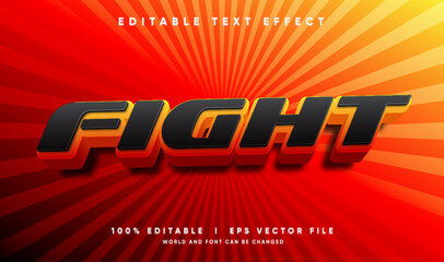 fight vector text effect with modern style