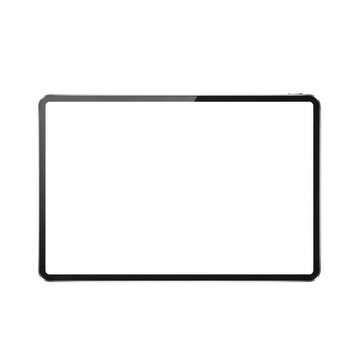 Minimalist digital tablet with simple design isolated on transparent background