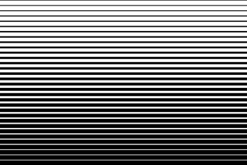 Thin line halftone gradient background with fading horizontal stripes. Repeating wide pattern in black. Modern parallel lines wallpaper for overlay, print, poster, banner, and cover design bg
