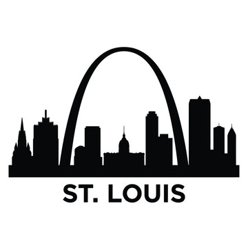 Silhouette of st louis skyline featuring the iconic gateway arch