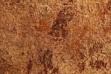 Stylized depiction of abstract detail old brown golden gold cracked for graphic design. Mosaic...