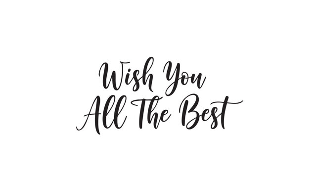 Handwritten calligraphy message wishing all the best in elegant script