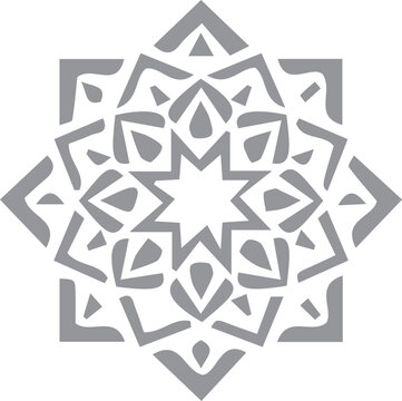 Symmetrical geometric star rosette pattern