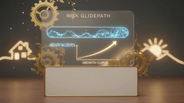 Finance investment risk glidepath growth curve compound interest retirement planning concept future wealth strategy secure nest egg financial future