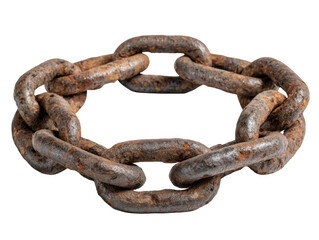 Fototapeta premium Rusty chain link isolated on transparent background