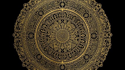 Elegant golden mandala design featuring detailed patterns and a rich, luxurious feel
