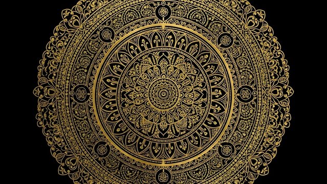 Elegant golden mandala design featuring detailed patterns and a rich, luxurious feel - Powered by Adobe