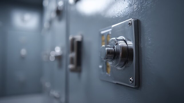 Professional upgrades locking system in a secure facility focusing on heavyduty deadbolts and alarm sensors to prevent unauthorized access.