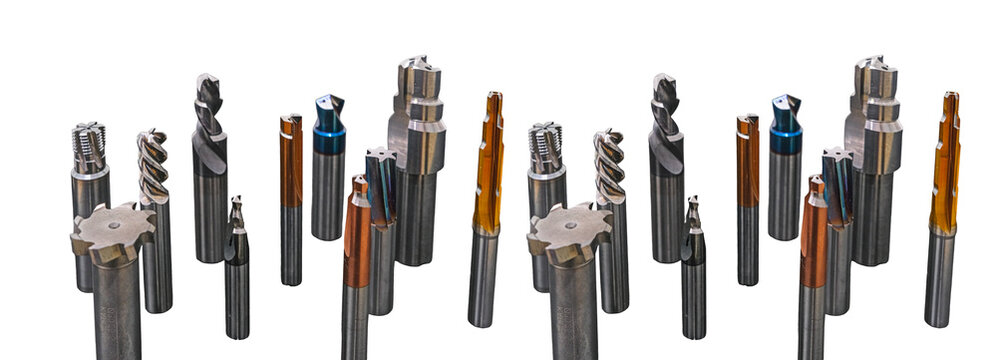 The tool for CNC milling machine on white