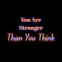 You Are Stronger Than You Think Font, Simple Font and Unique Style, Orange and Purple Color Font, Black Background, You Are Stronger Than You Think Lettering