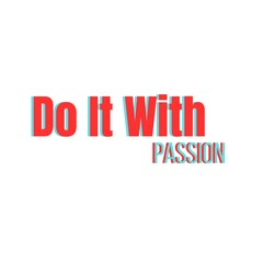 Do It With Passion Font, Simple Font and Unique Style, Red and Blue Color Font, White Background, Do It With Passion Lettering