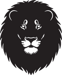 Fototapeta premium Lion head zoom in silhouette white background