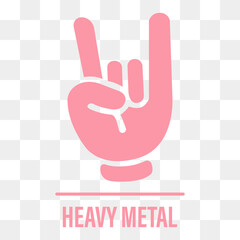 Heavy Metal Hand Sign Sticker on Isolated Background