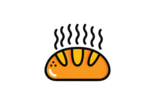 Cartoon icon of a fresh hot loaf of bread