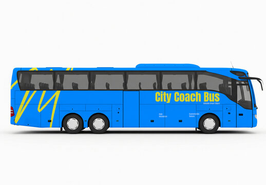 City Coach Bus Advertising Mockup
