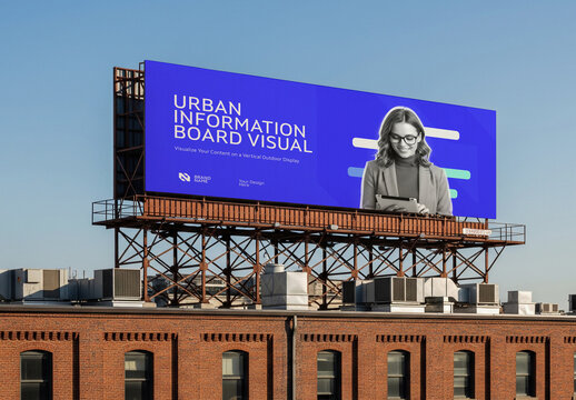 Advertising Stand Bulletin Billboard Mockup