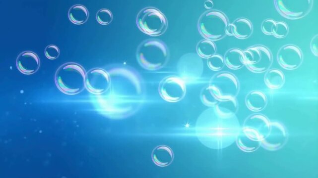 Clean aqua bubbles and fresh water drops create a clear liquid texture over a blue underwater sea background in this transparent nature wallpaper vector illustration